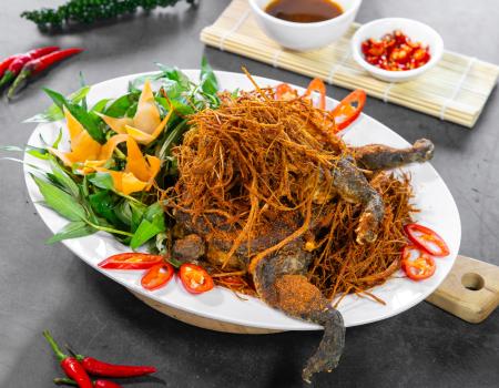 ếch chiên sả 