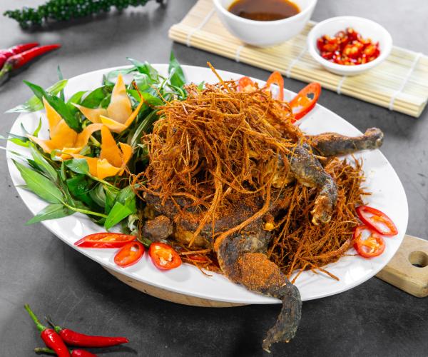ếch chiên sả 